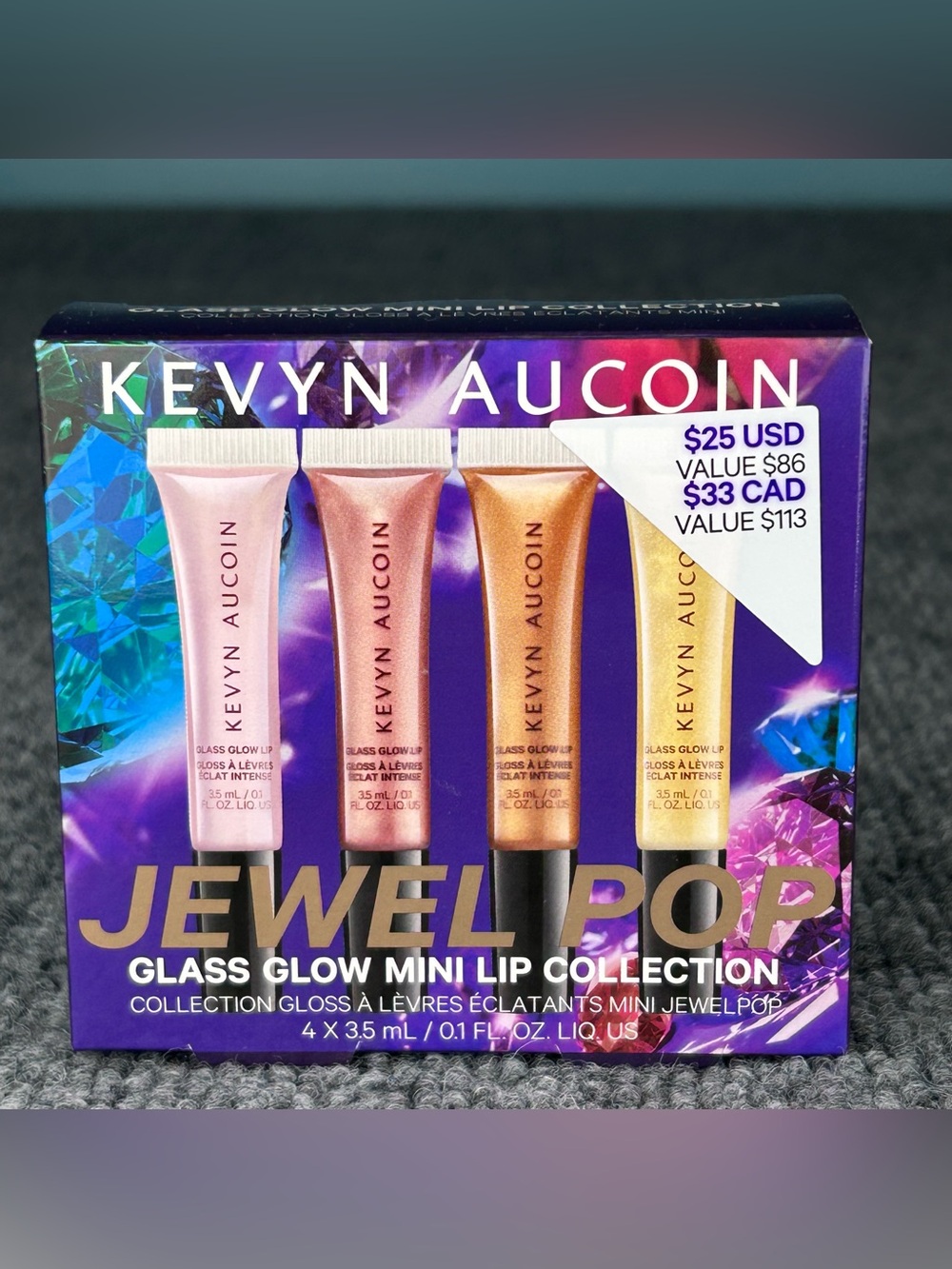 Kevyn Aucoin Jewel Pop Lip Collection Glass Glow MINI Lip Collection - SET OF 4